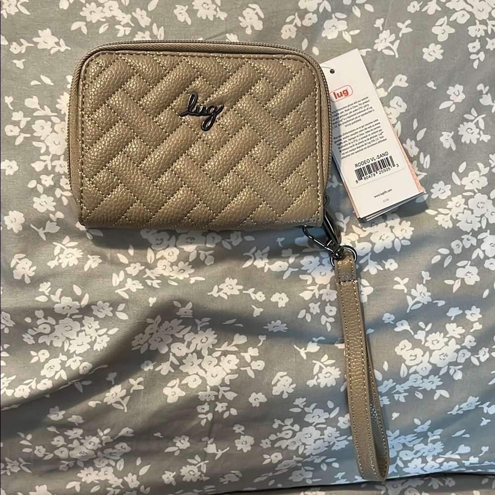 NWT New Lug Rodeo wallet wristlet sand VL vegan leather
